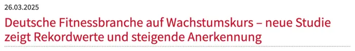 Schlagzeile: Deutsche Fitnessbranche auf Wachstumskurs